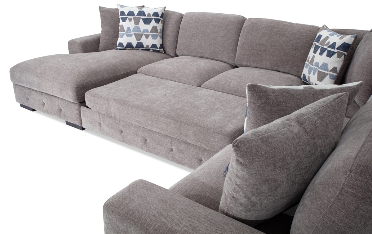 Playground Gray 4 Piece Left Arm Facing Sectional with Armless Pop Up