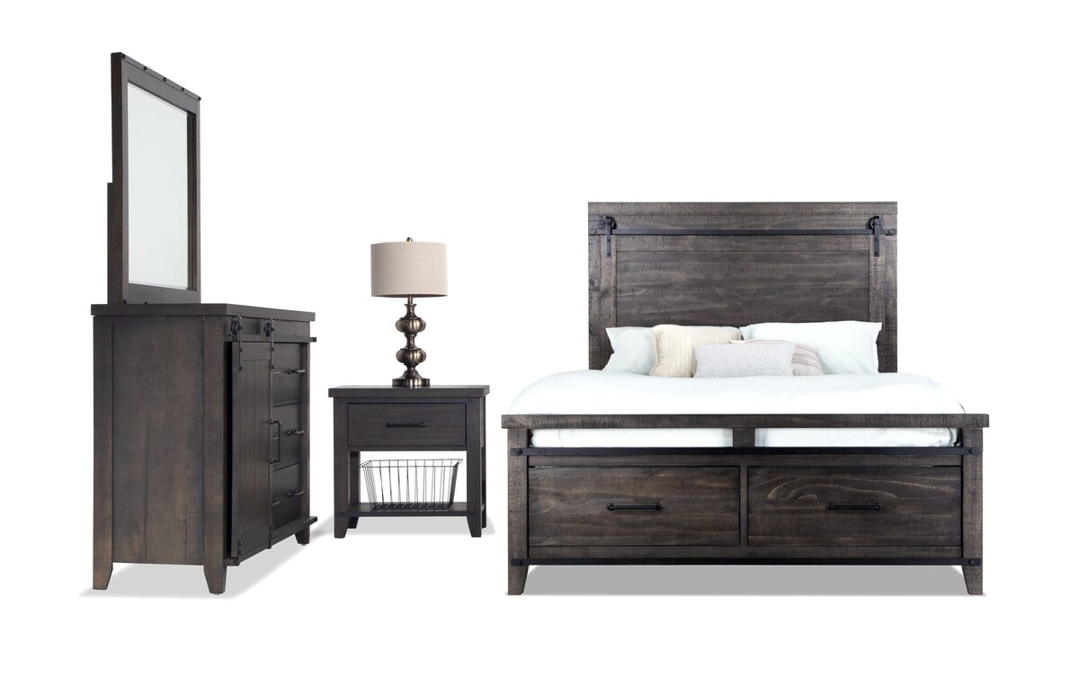 Montana 4 Piece Full Brown Storage Platform Bedroom Set Bob's