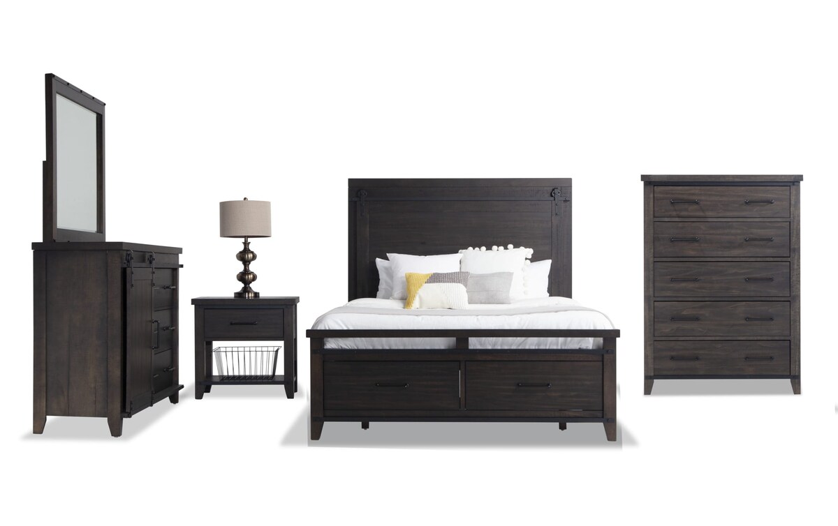 Montana 5 Piece Full Brown Storage Platform Bedroom Set Bob's