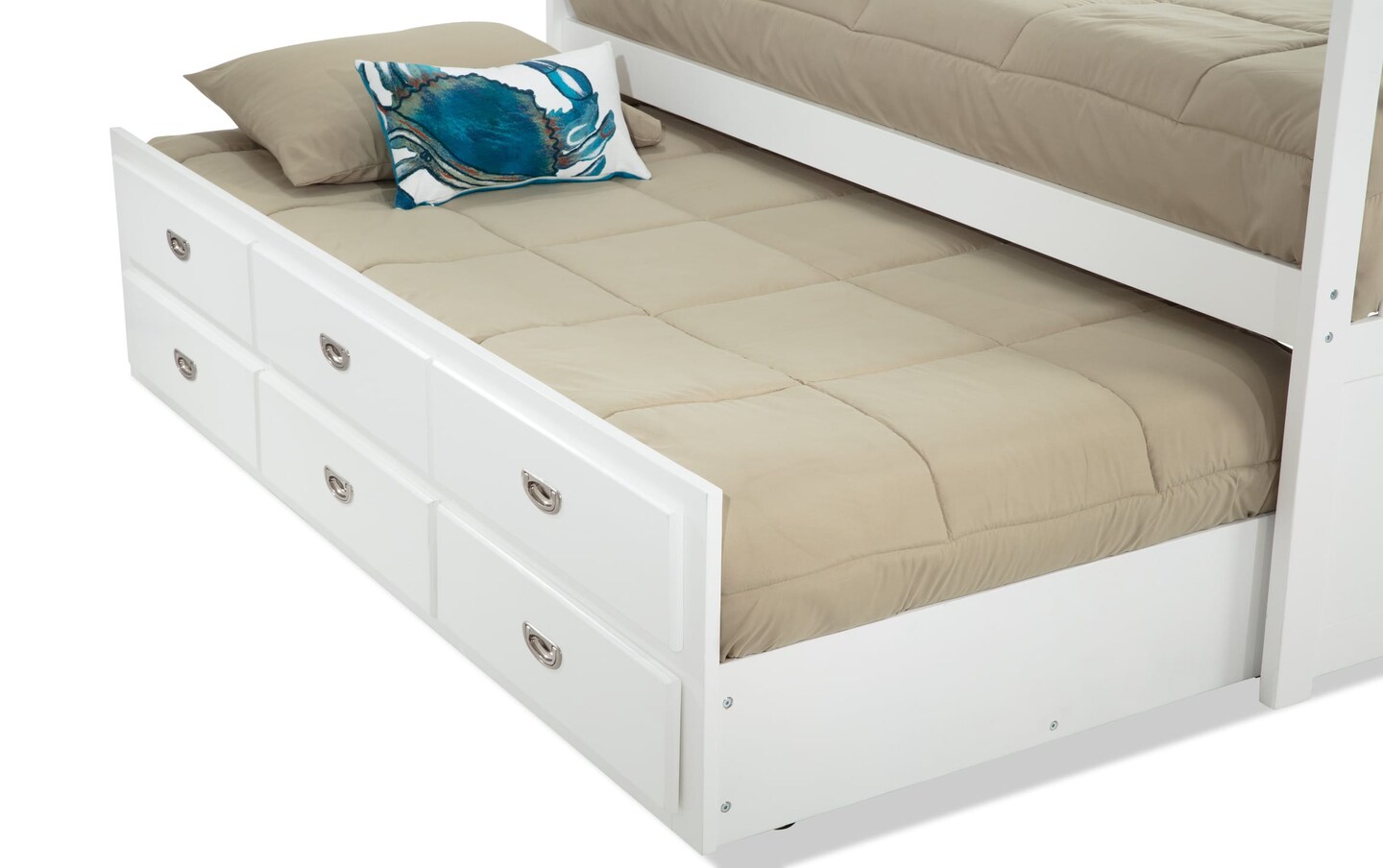 Chadwick Twin White Storage Captain Bed with Twin Trundle Bob s Discount Furniture Mattress Store