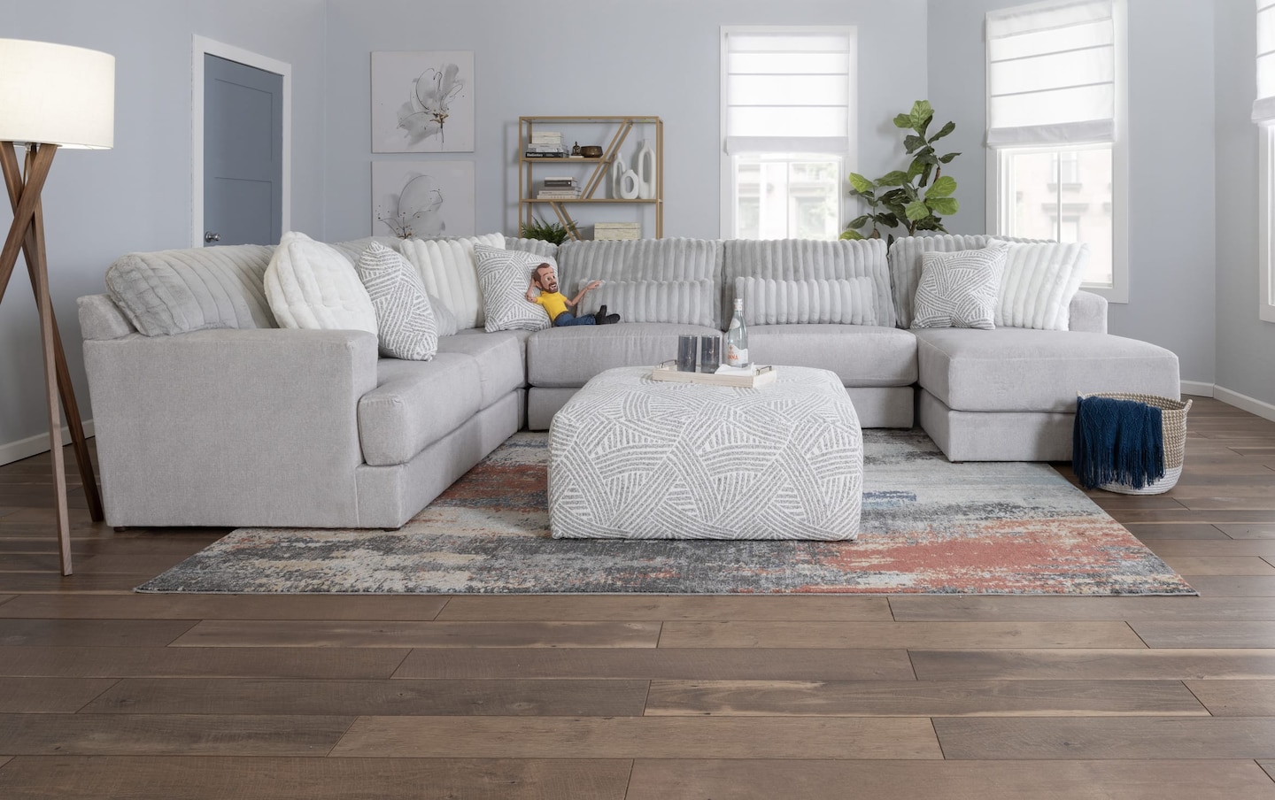 Sofia Gray 159 4 Piece Left Arm Facing Chaise Sectional Bob s Discount Furniture Mattress Store