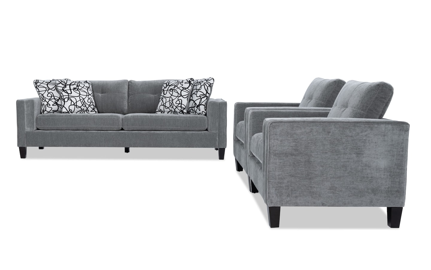 Lola Gray 89'' Sofa & 2 Chairs | Bob's Discount Furniture & Mattress Store