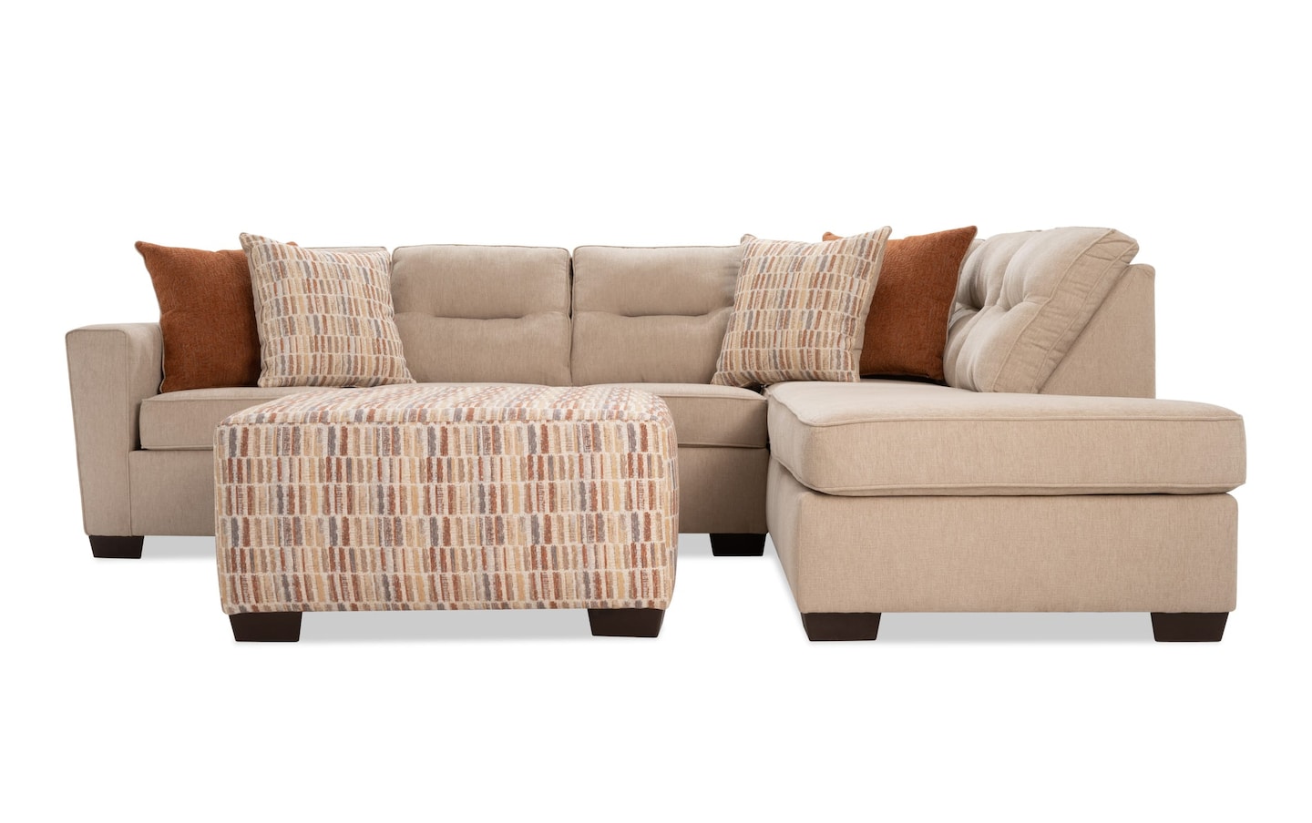 Calvin slate 3 piece sectional deals with left arm facing chaise