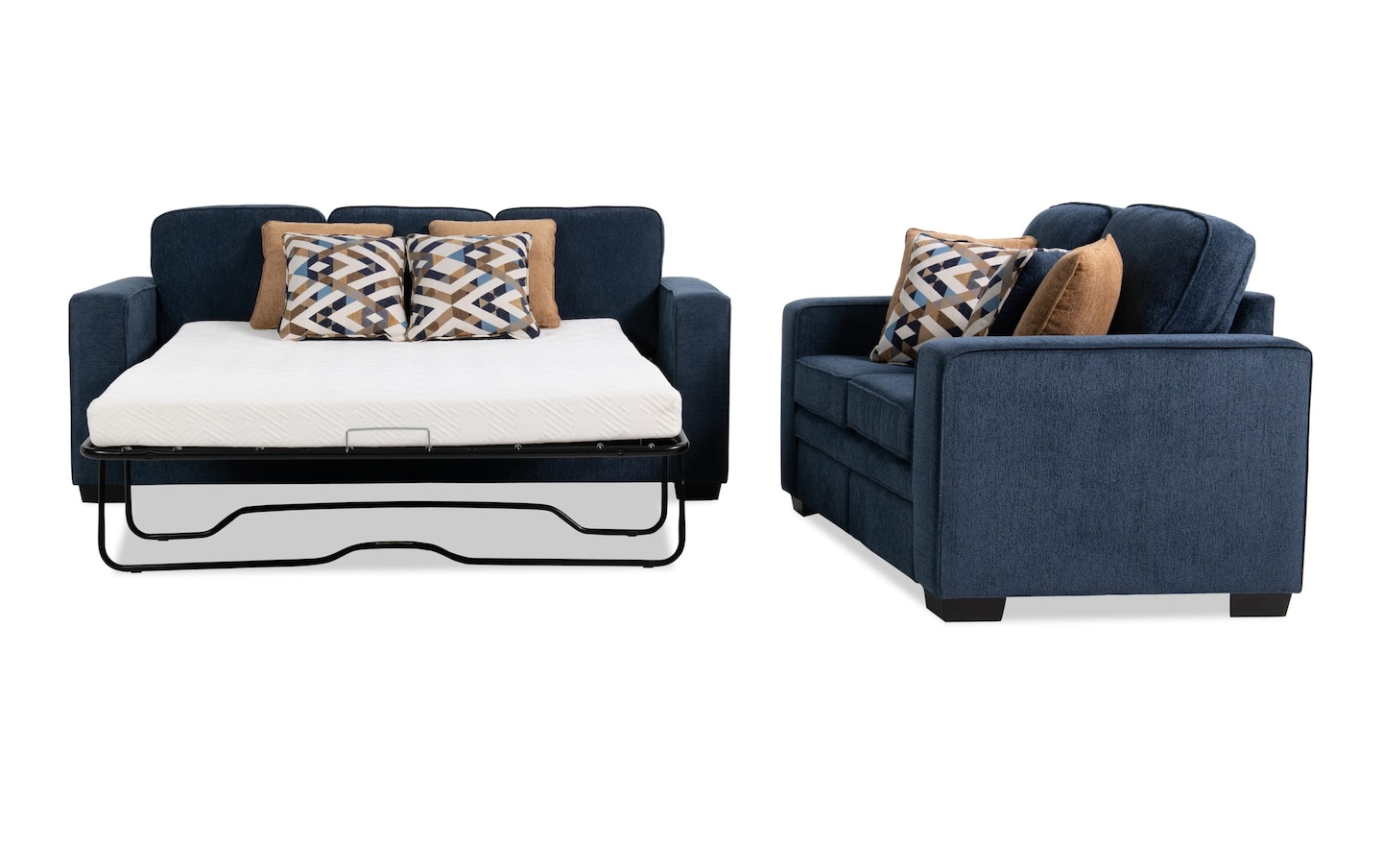 Homeworks Navy 83 Queen Gel Sleeper Sofa 60 Loveseat