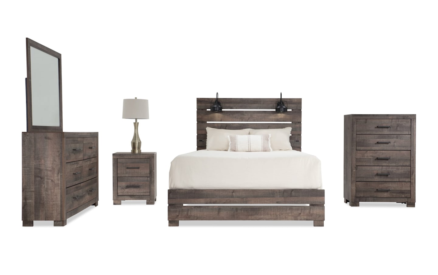 Foundry 5 Piece Full Brown Storage Platform Bedroom Set | Bob's ...