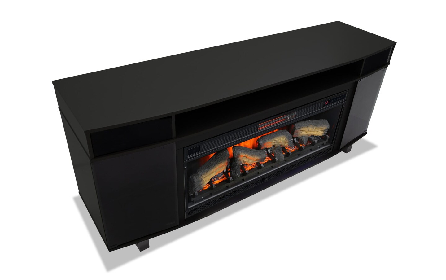 Blaze 72 Black Fully Assembled Electric Fireplace and TV Stand Bob s Discount Furniture Mattress Store