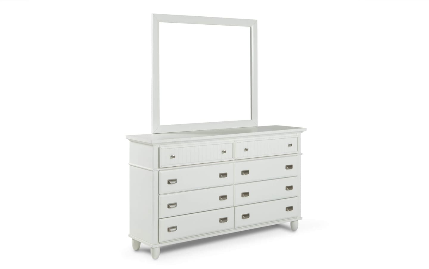 Spencer White 8 Drawer Dresser & Mirror | Bob's Discount Furniture ...