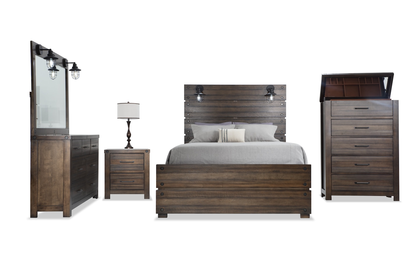 Sonoma 5 Piece Queen Brown Bedroom Set Bob s Discount Furniture Mattress Store