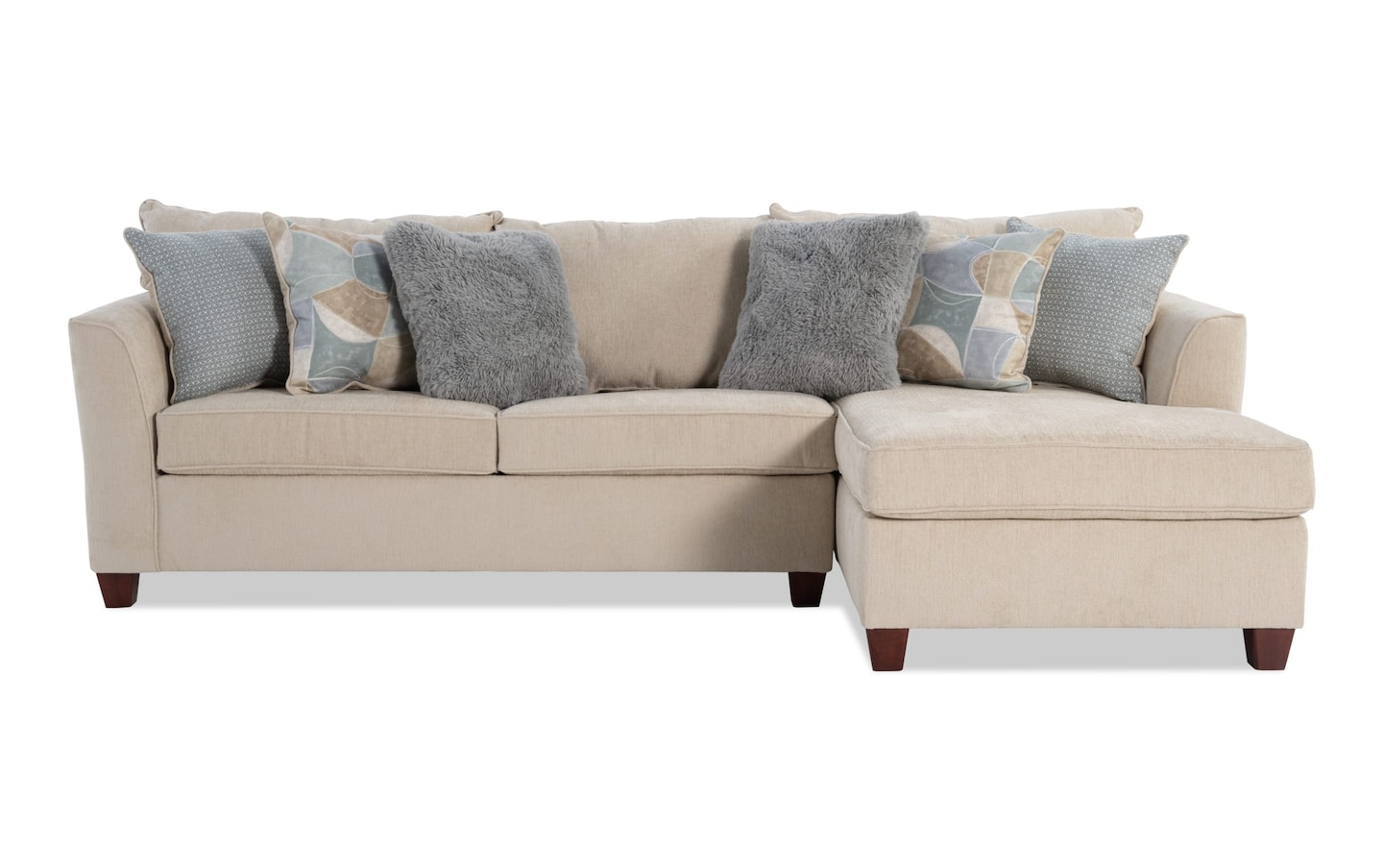 Brynn Beige 114'' 2 Piece Right Arm Facing Chaise Sectional | Bob's ...