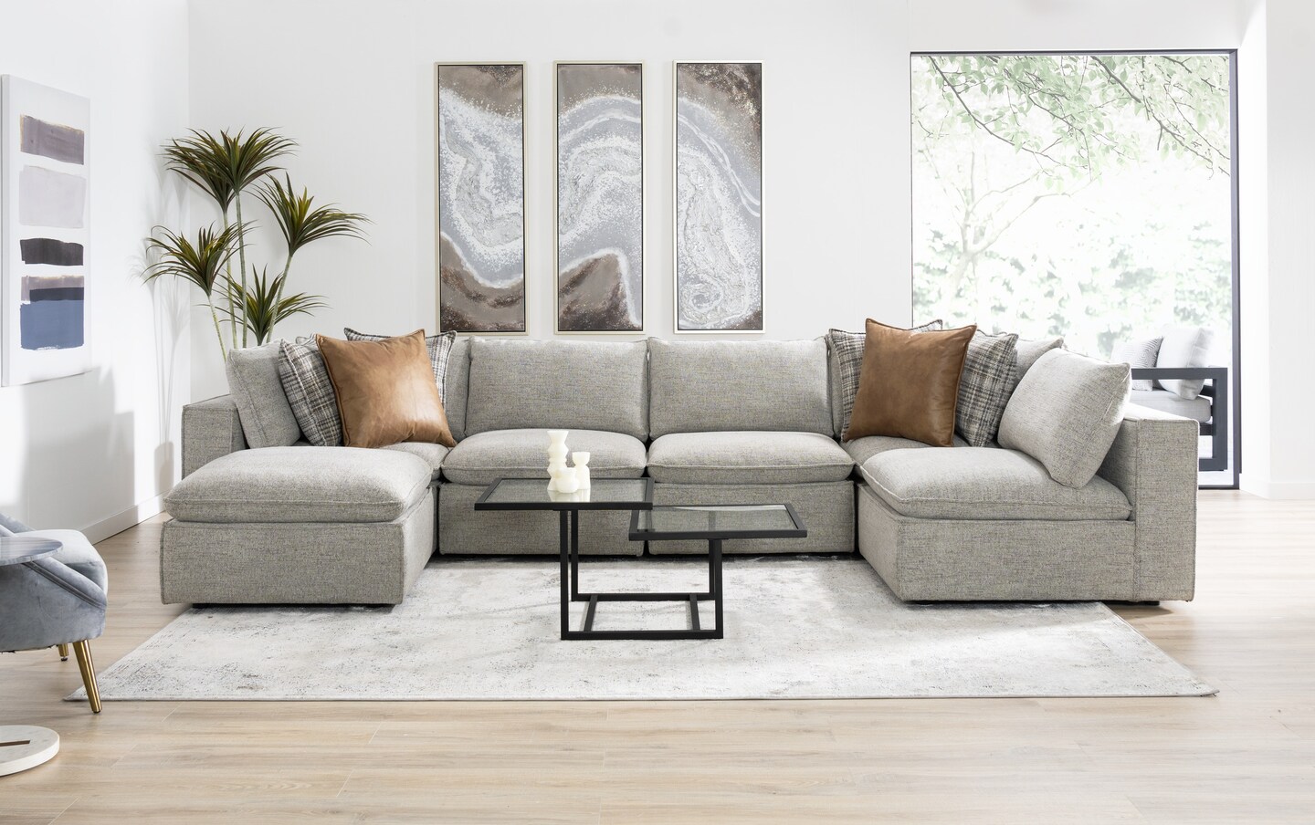 Bobs furniture grey sectional discount