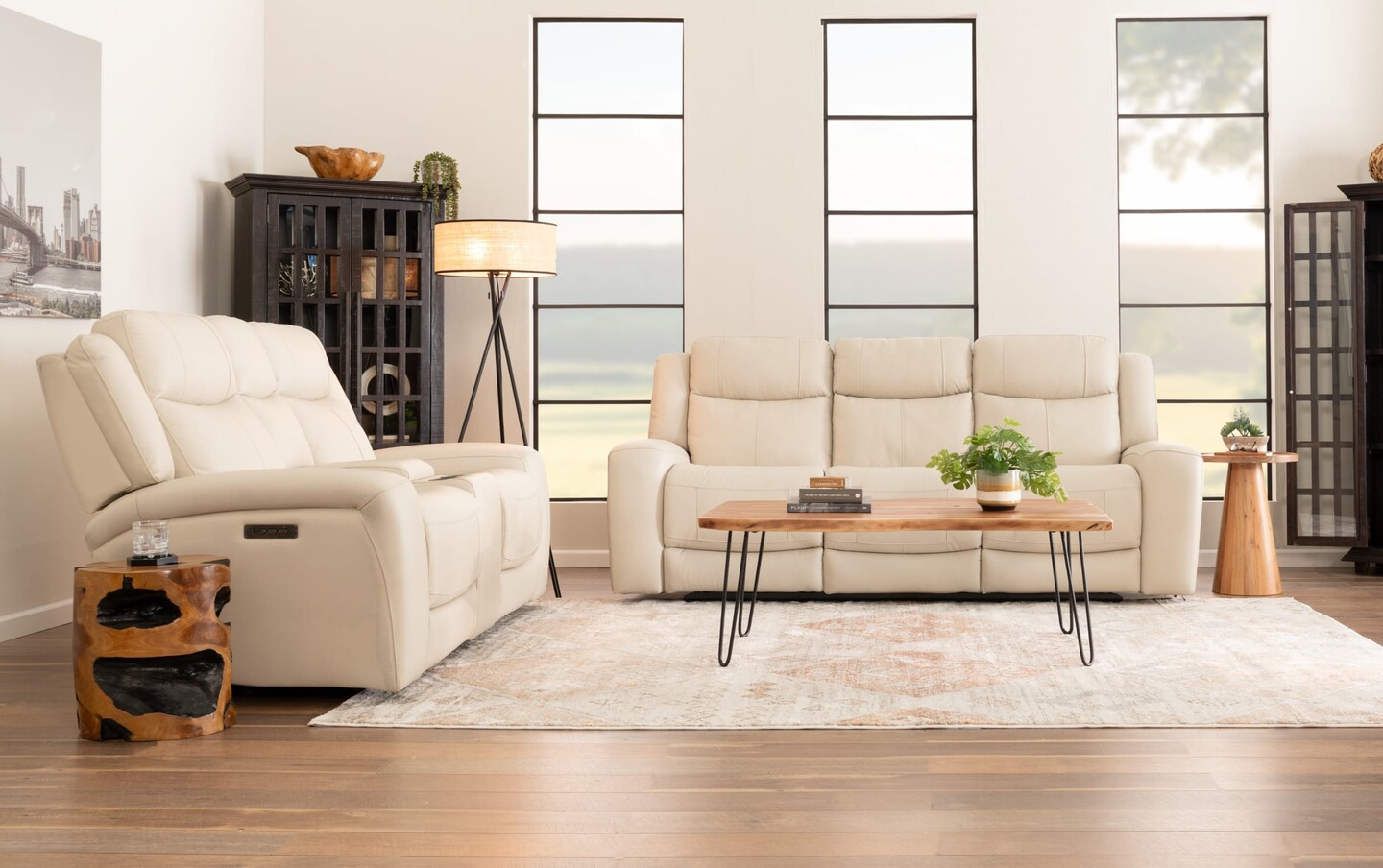 Verona Taupe Leather 90 Power Reclining Sofa with Power Headrest