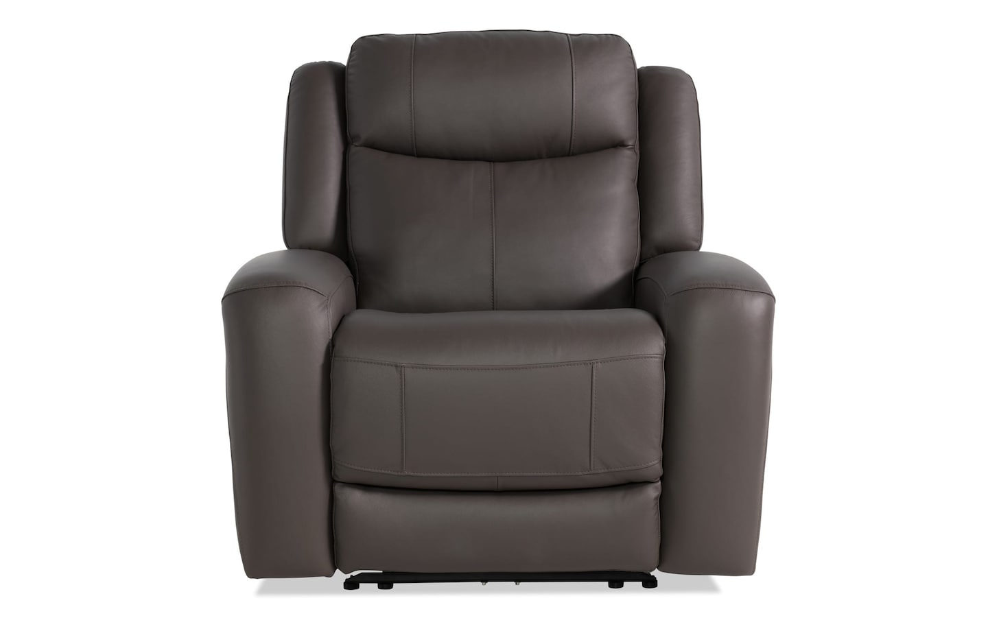 Verona Gray Leather Power Recliner with Power Headrest Bob s Discount Furniture Mattress Store