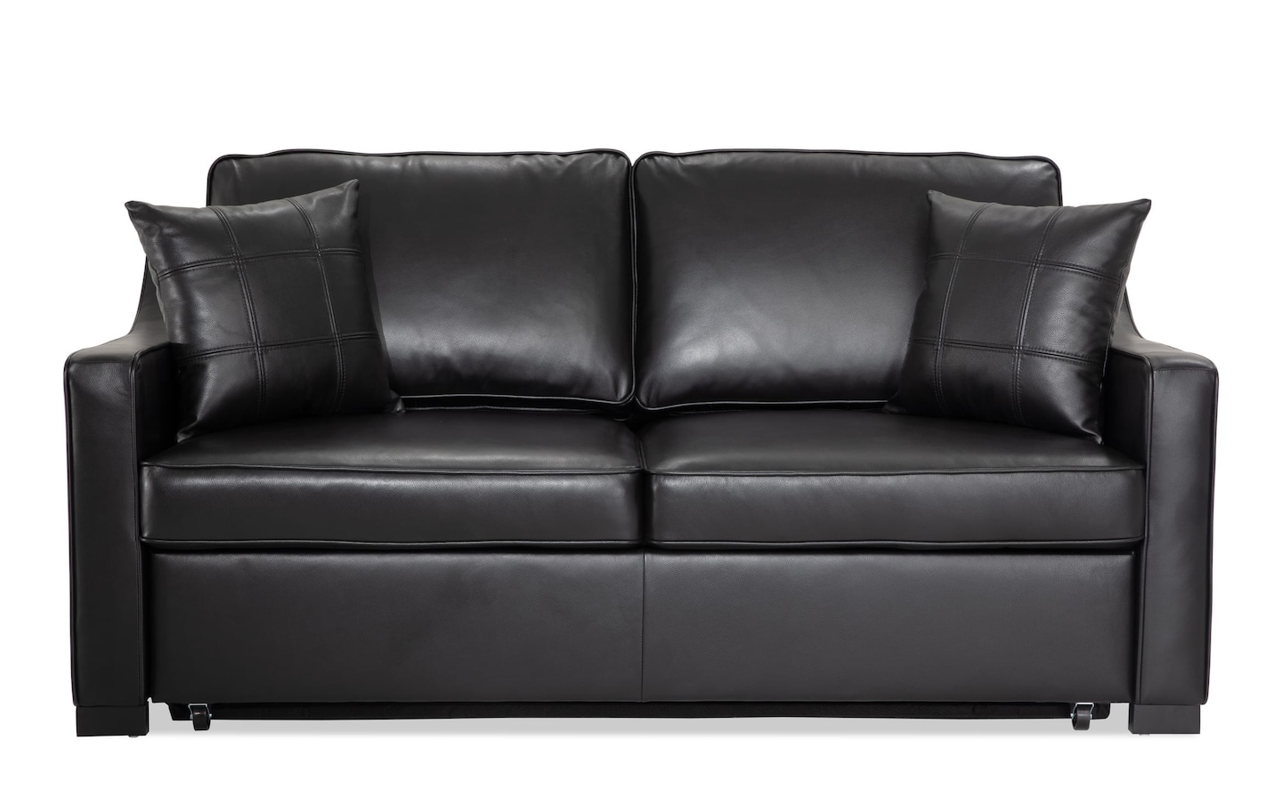 Bob O Pedic Black Leather 73 Queen Sleeper Sofa