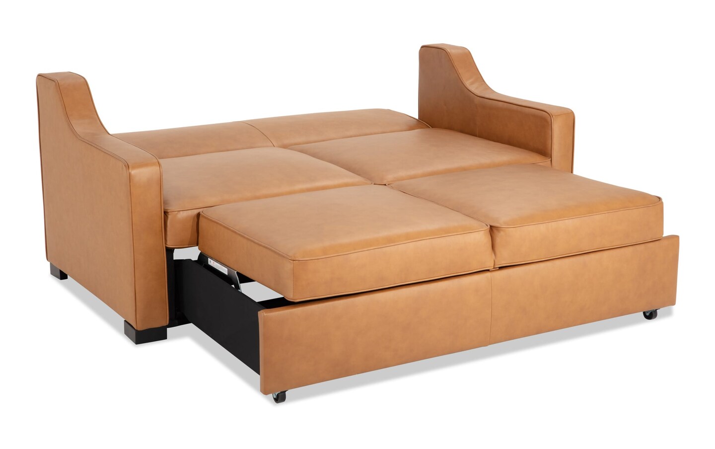 Bob O Pedic Cognac Leather 73 Queen Sleeper Sofa Bob s Discount Furniture Mattress Store