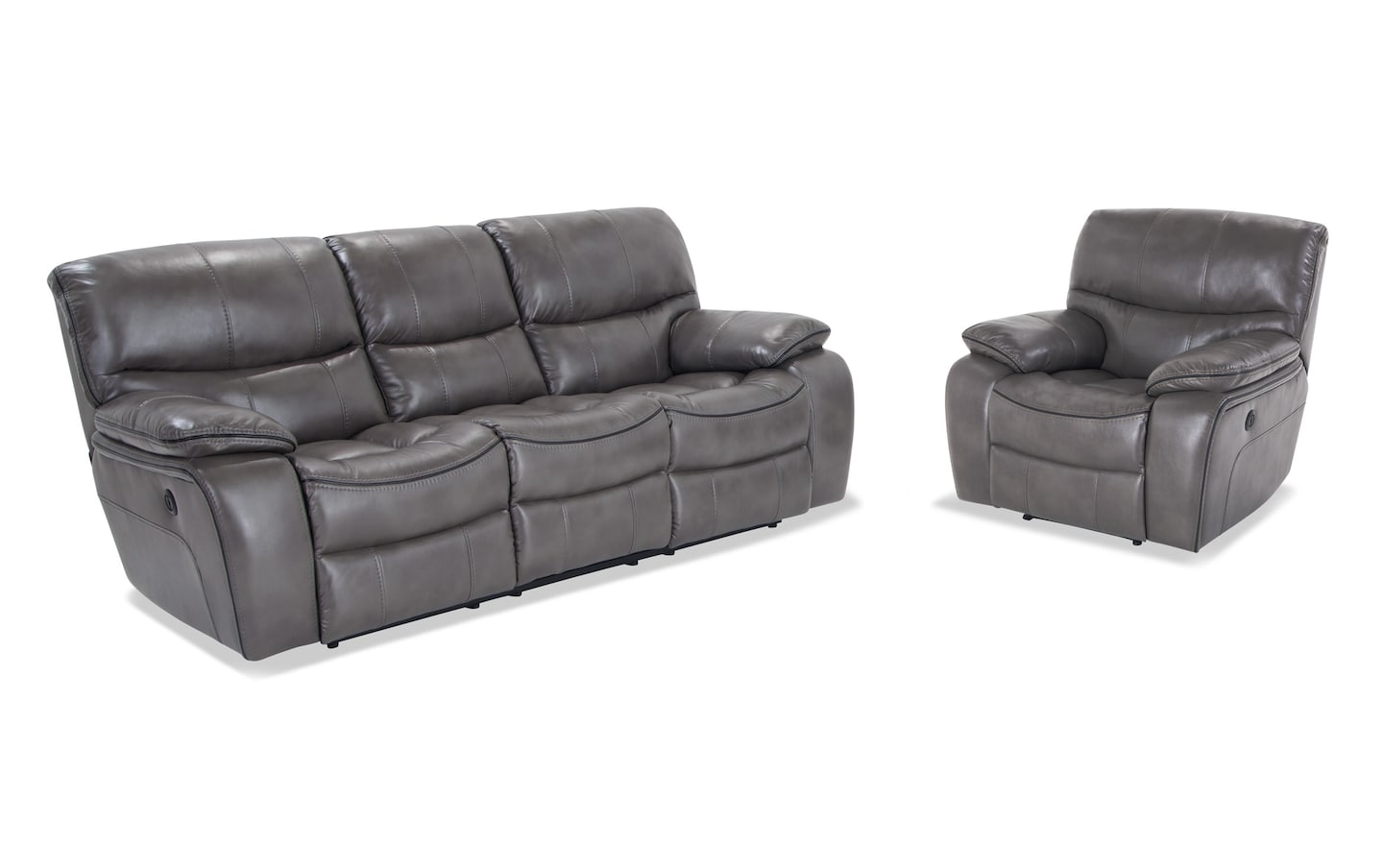 Avenger Gray 89 Power Reclining Sofa Recliner with USB Port Bob s Discount Furniture Mattress Store