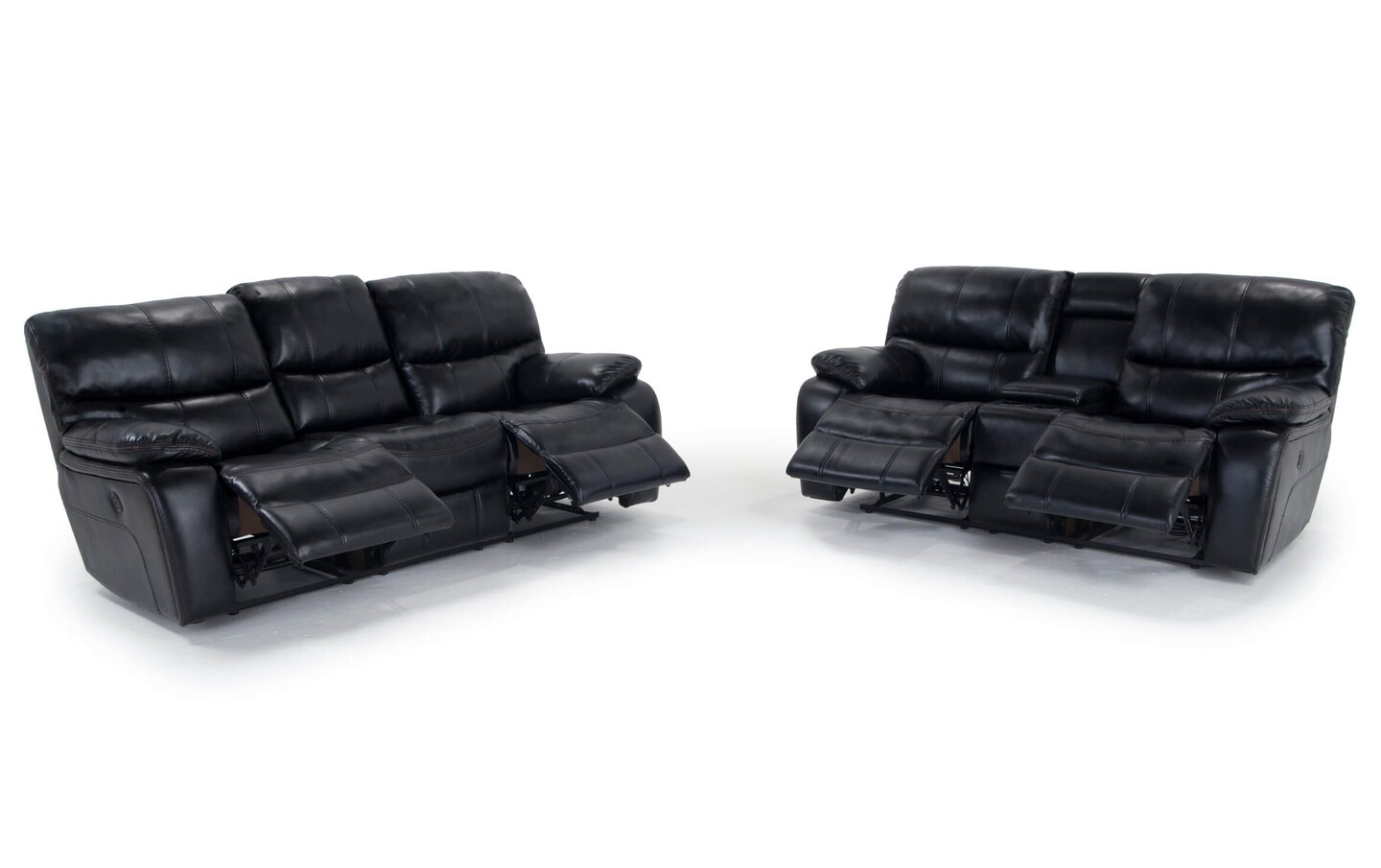 Avenger Black 89 Power Reclining Sofa 78 Reclining Console Loveseat with USB Ports
