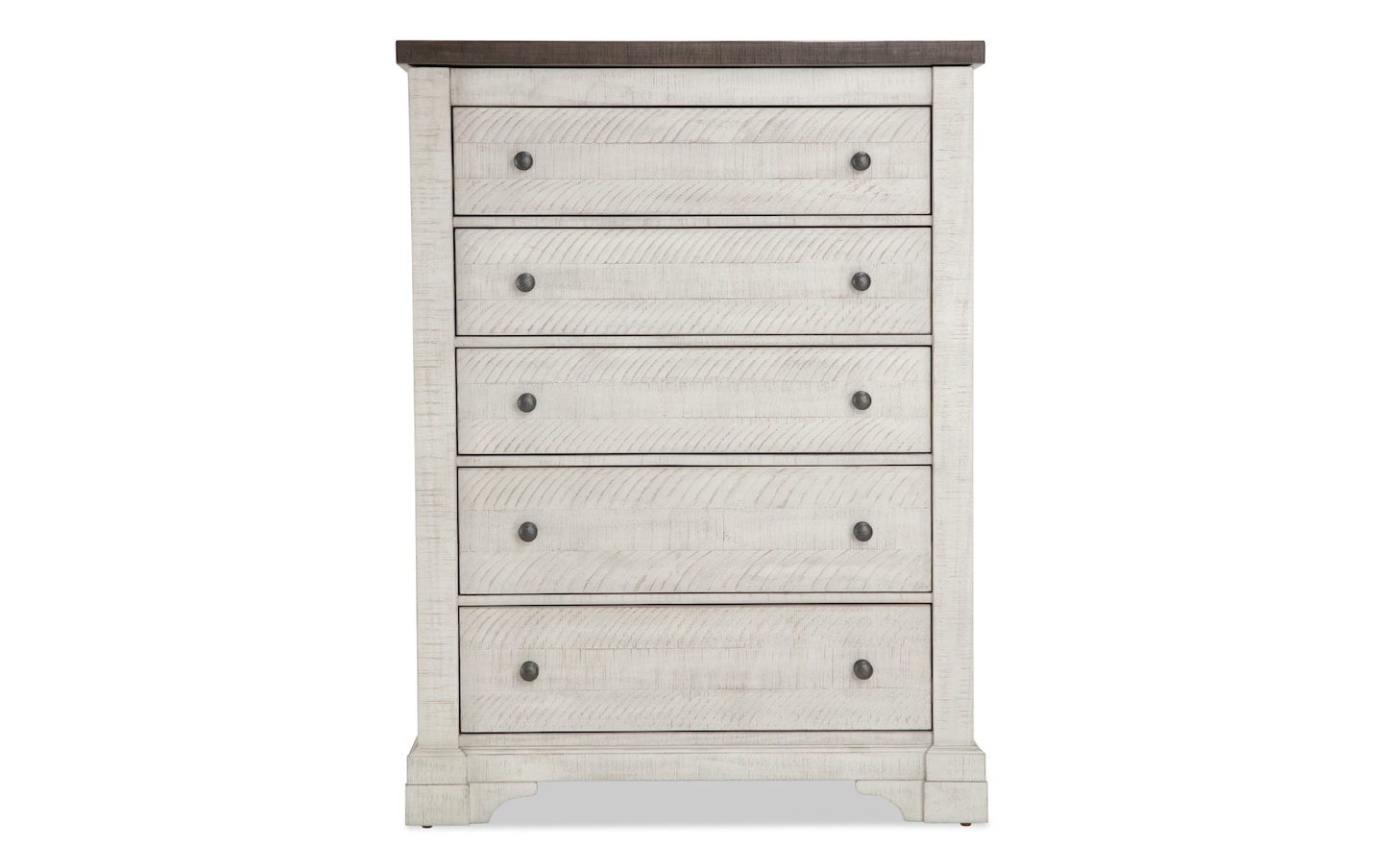 Beaumont White Gray 5 Drawer Lift Top Chest Bob s Discount Furniture Mattress Store