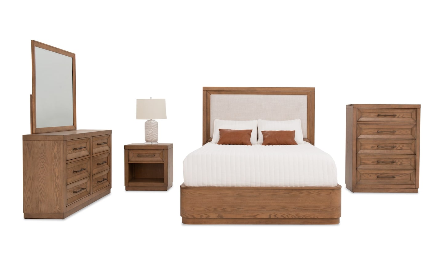 半額以下で買えるクーポン特集 Light King Piece 5 Brentwood Oak Set Bedroom Platform 洋書