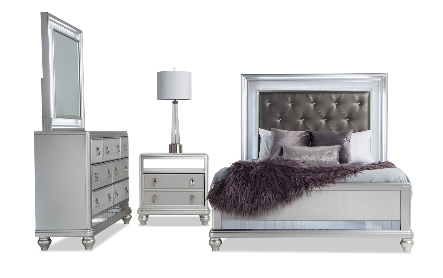 Bobs furniture grey bedroom set hotsell
