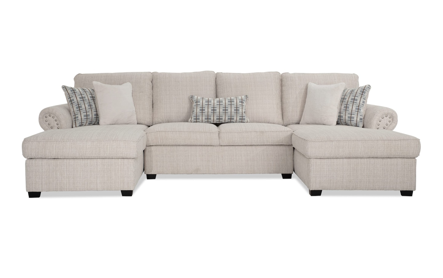 Playlist Beige 122 3 Piece Dual Chaise Sectional