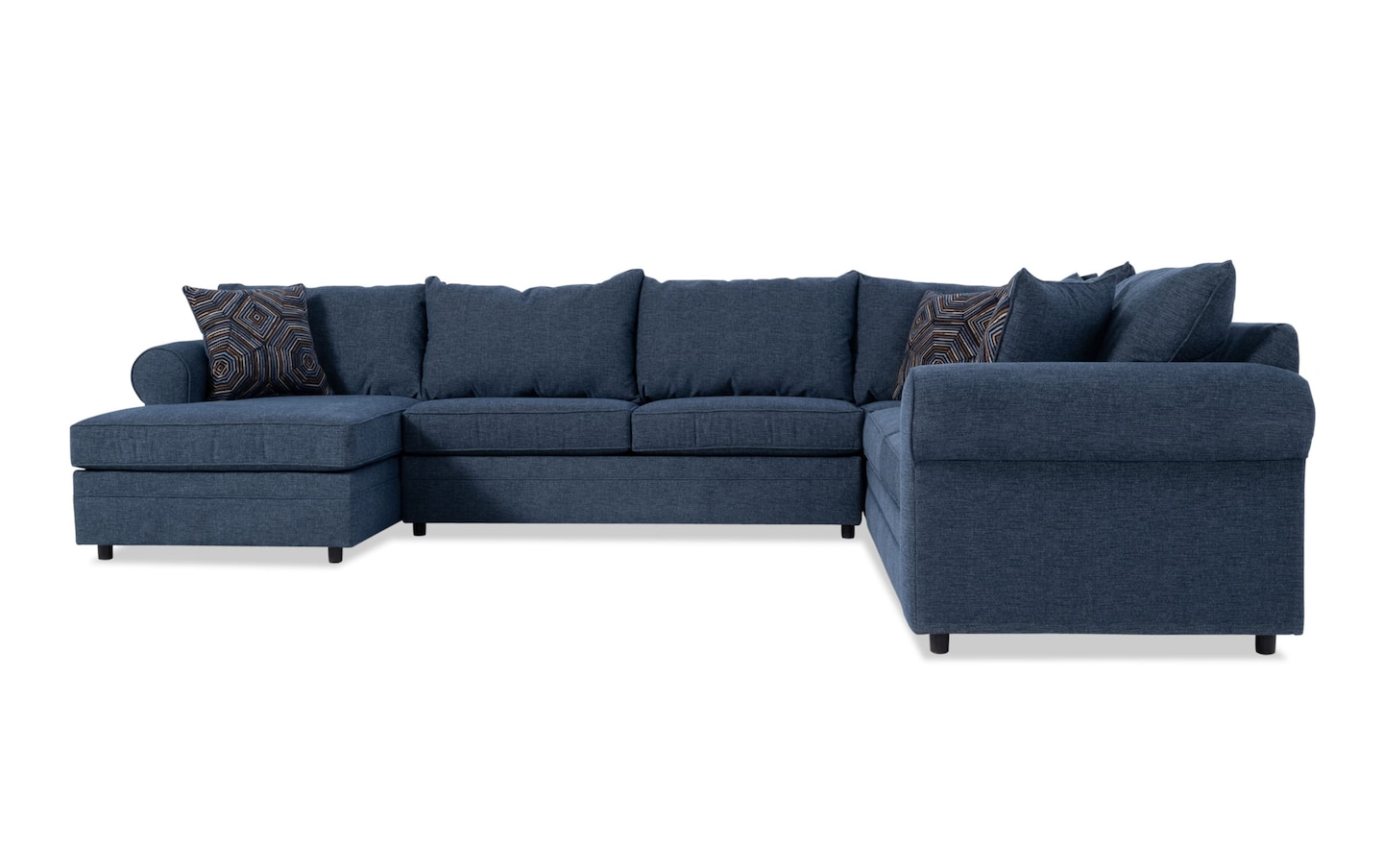Juno Denim 142'' 4 Piece Left Arm Facing Chaise Sectional