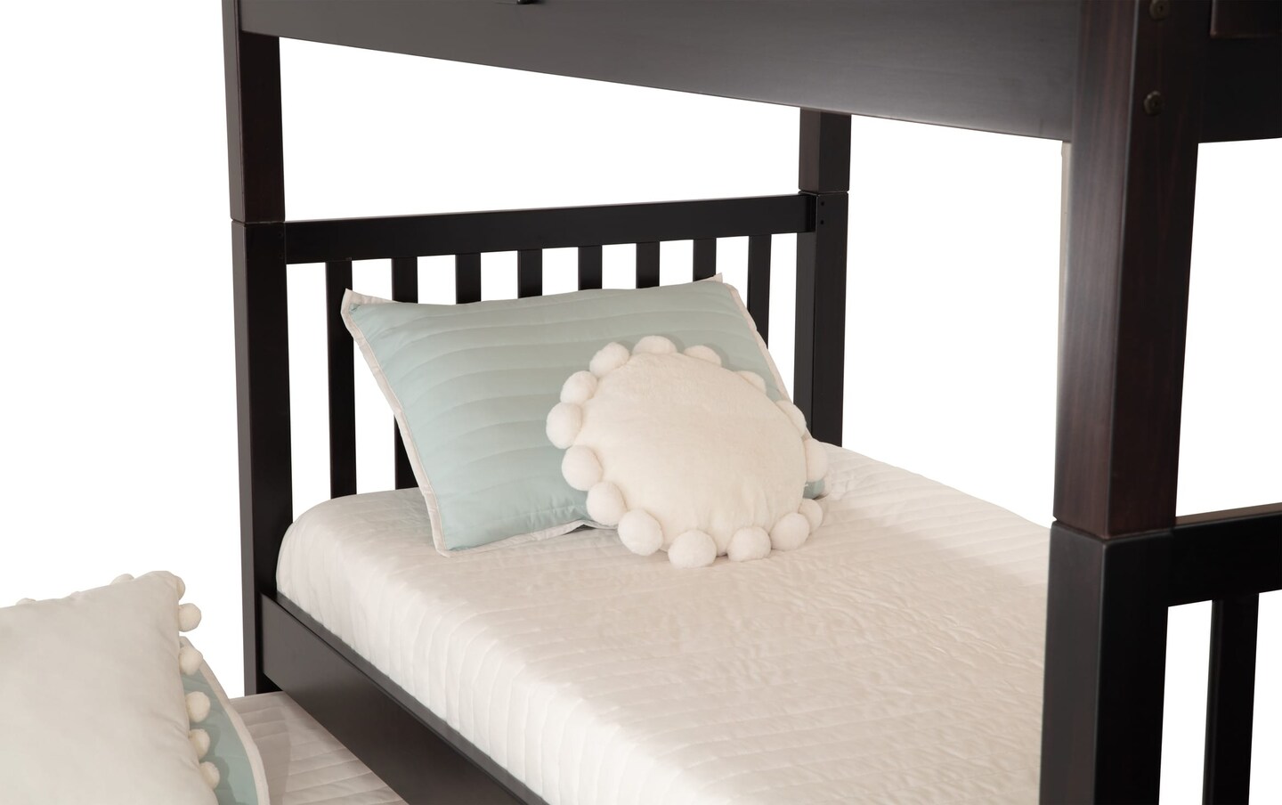 Keystone Twin Twin Espresso Stairway Bunk Bed with 2 Mattresses Twin Trundle Bob s Discount Furniture Mattress Store