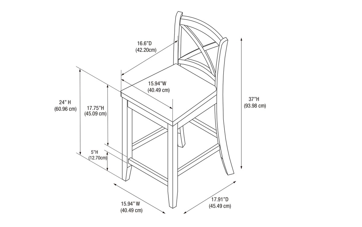 X Back Counter Stool counterheight