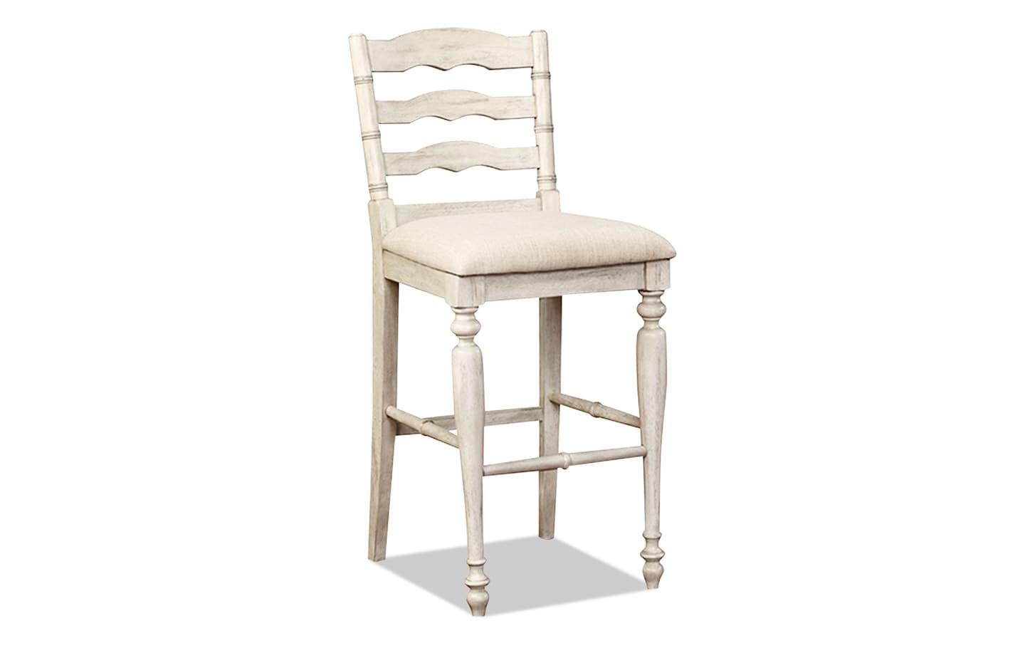 Mario White Ladder Back Bar Height Stool | Bob's Discount Furniture ...