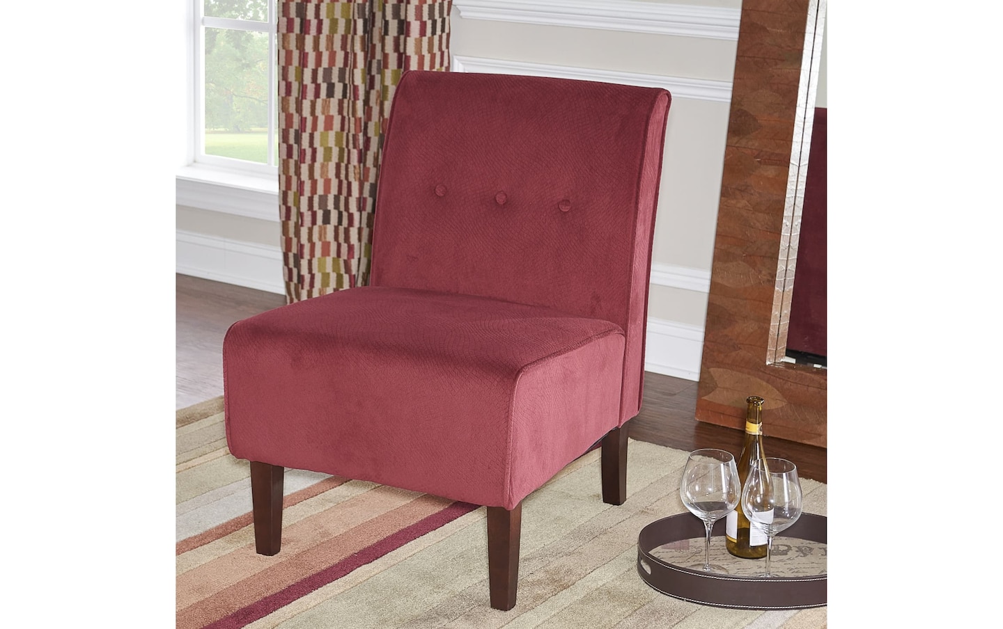 Red Accent Chair Red Color Bob S Discount Furniture Mattress Stores   2014074001 Gallery 07 Wide 