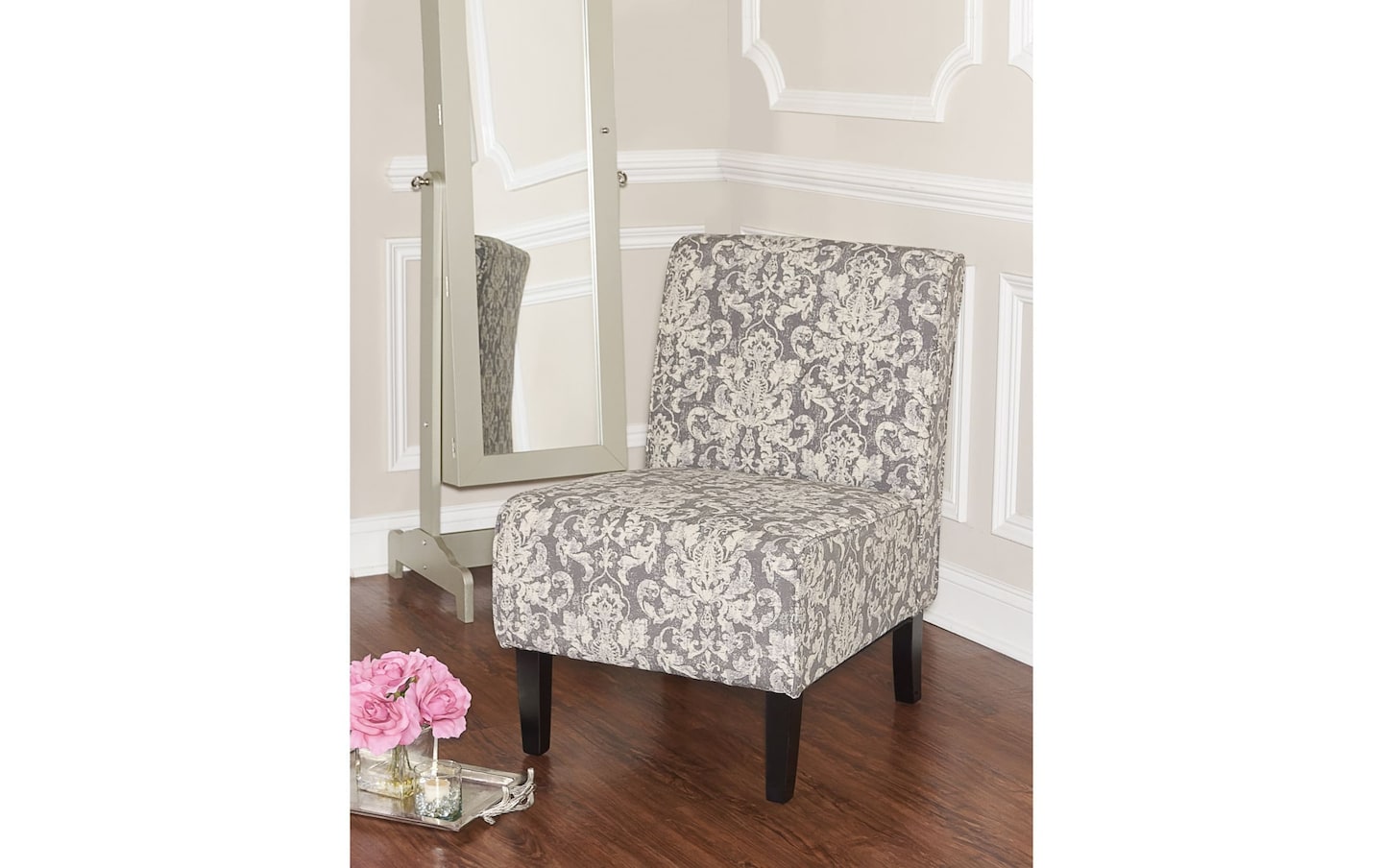 Gray Damask Accent Chair Gray Color   2014102001 Gallery 09 Wide 