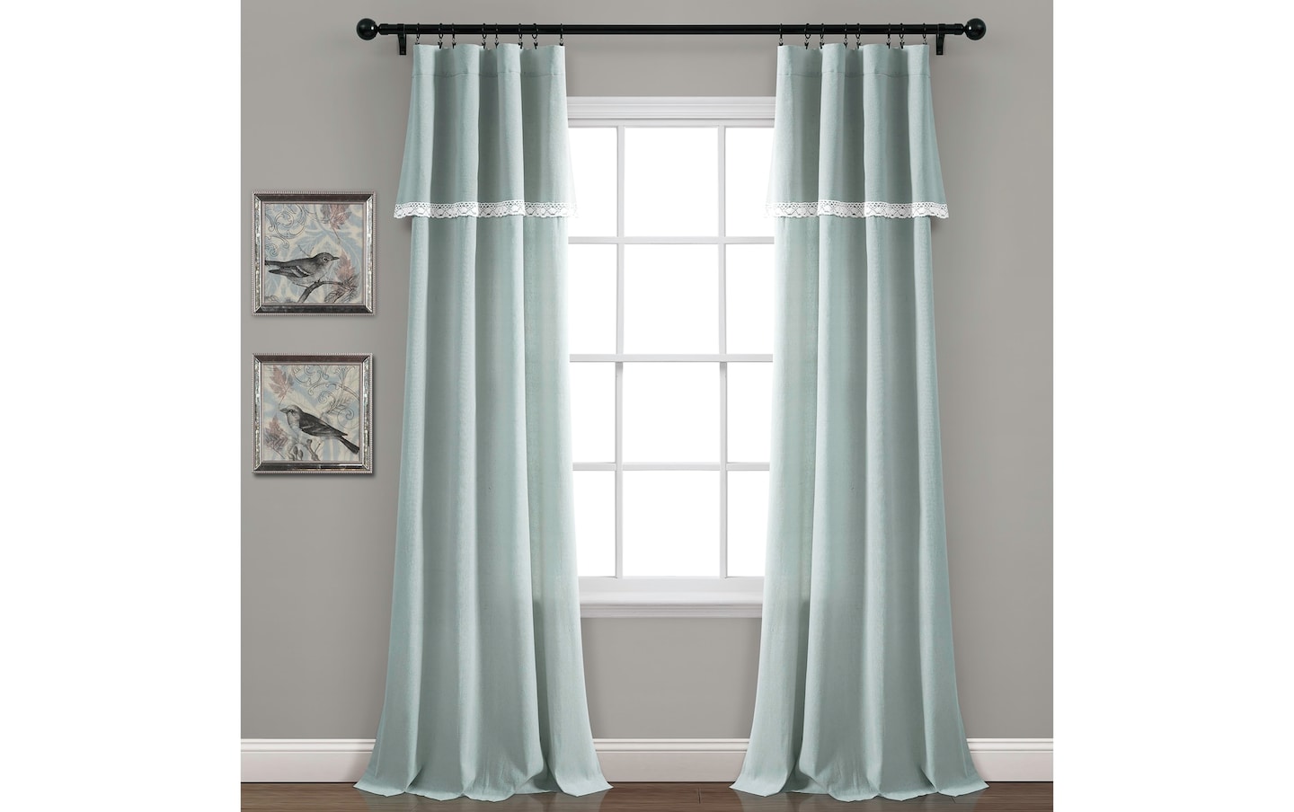 Set of 2 Lacey 38'' x 84'' Blue Curtain Panels | Bob's Discount ...