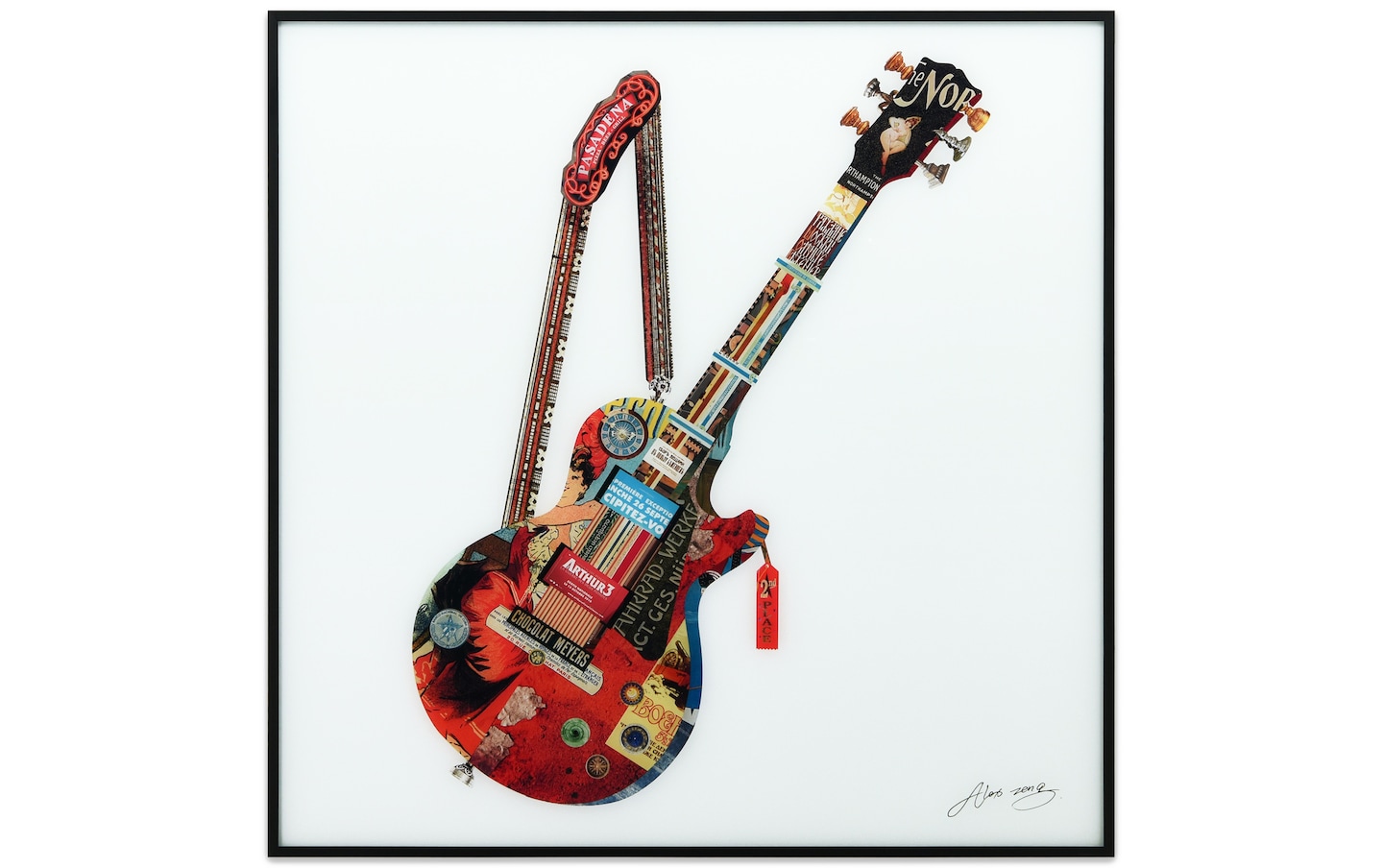 Electric Guitar Metal Framed Glass Wall Art | Bob's Discount Furniture ...