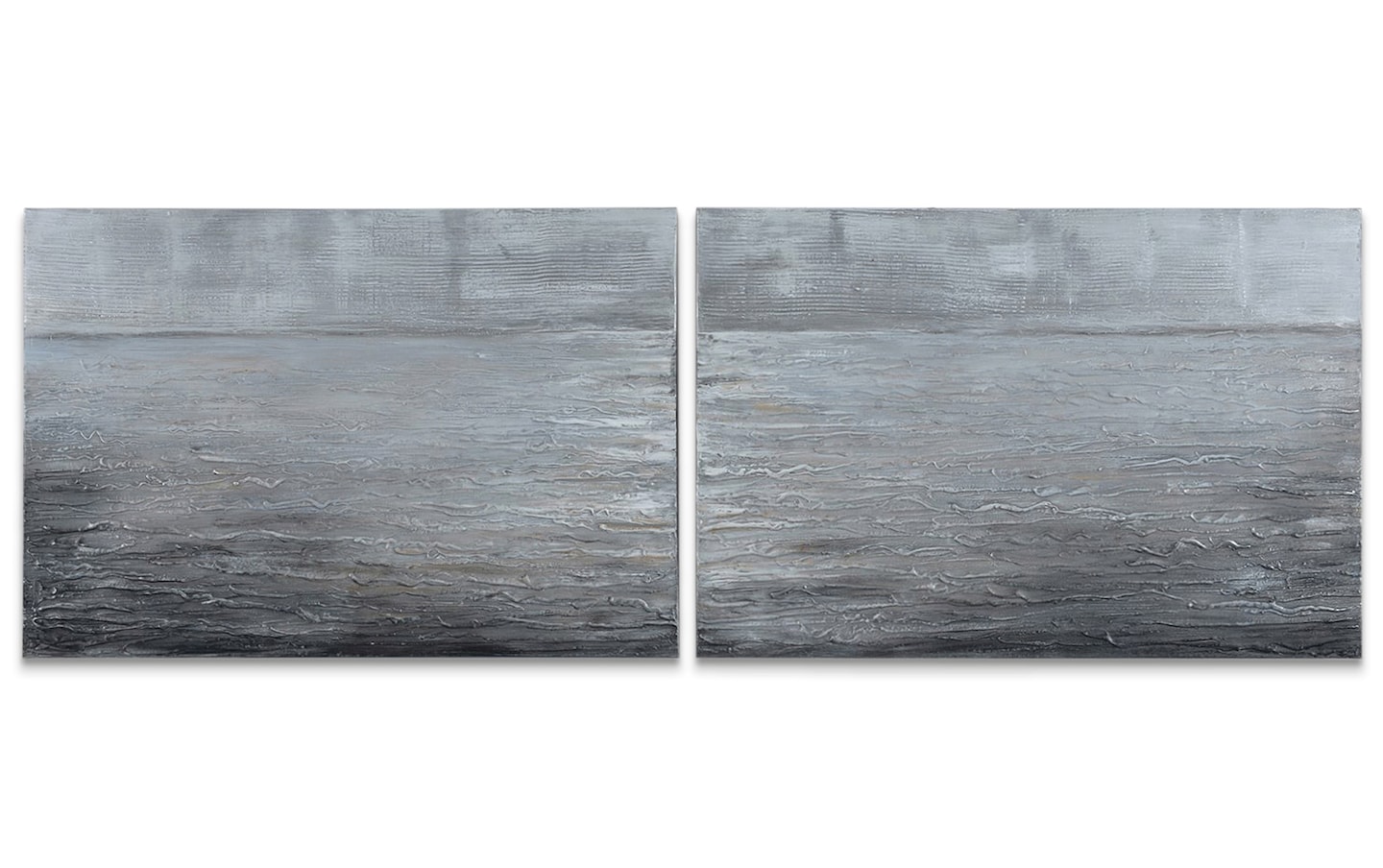 Set of 2 100% Handpainted Silver Sea Art Canvases | Bob's Discount ...