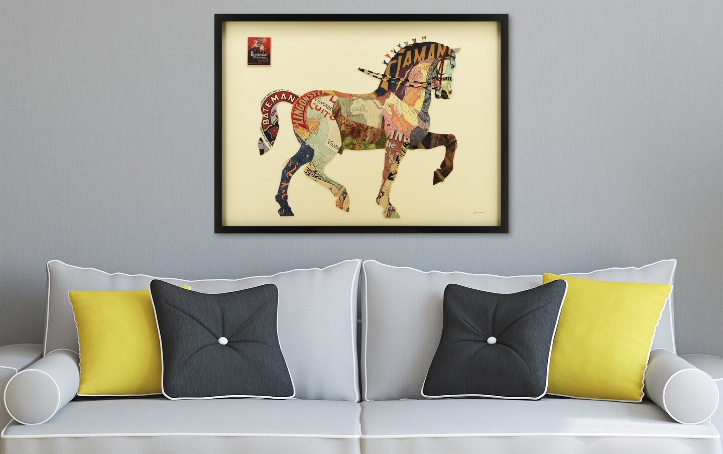 Show Horse Handmade Framed Art Collage