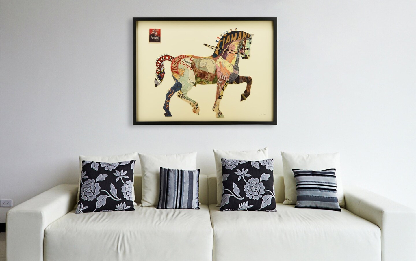 Show Horse Handmade Framed Art Collage