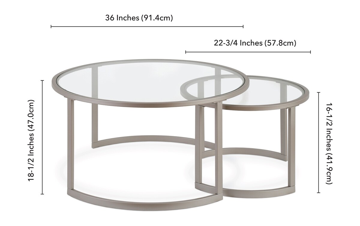 Adam Nickel Coffee Table Set nickel_finish Bob's Discount Furniture & Mattress Stores