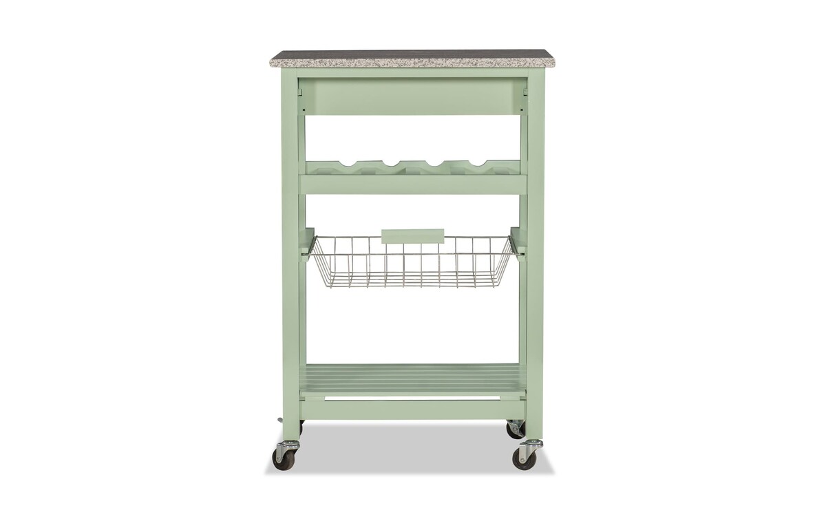 Daphne Green Granite Kitchen Cart with Drawer Bob's Discount