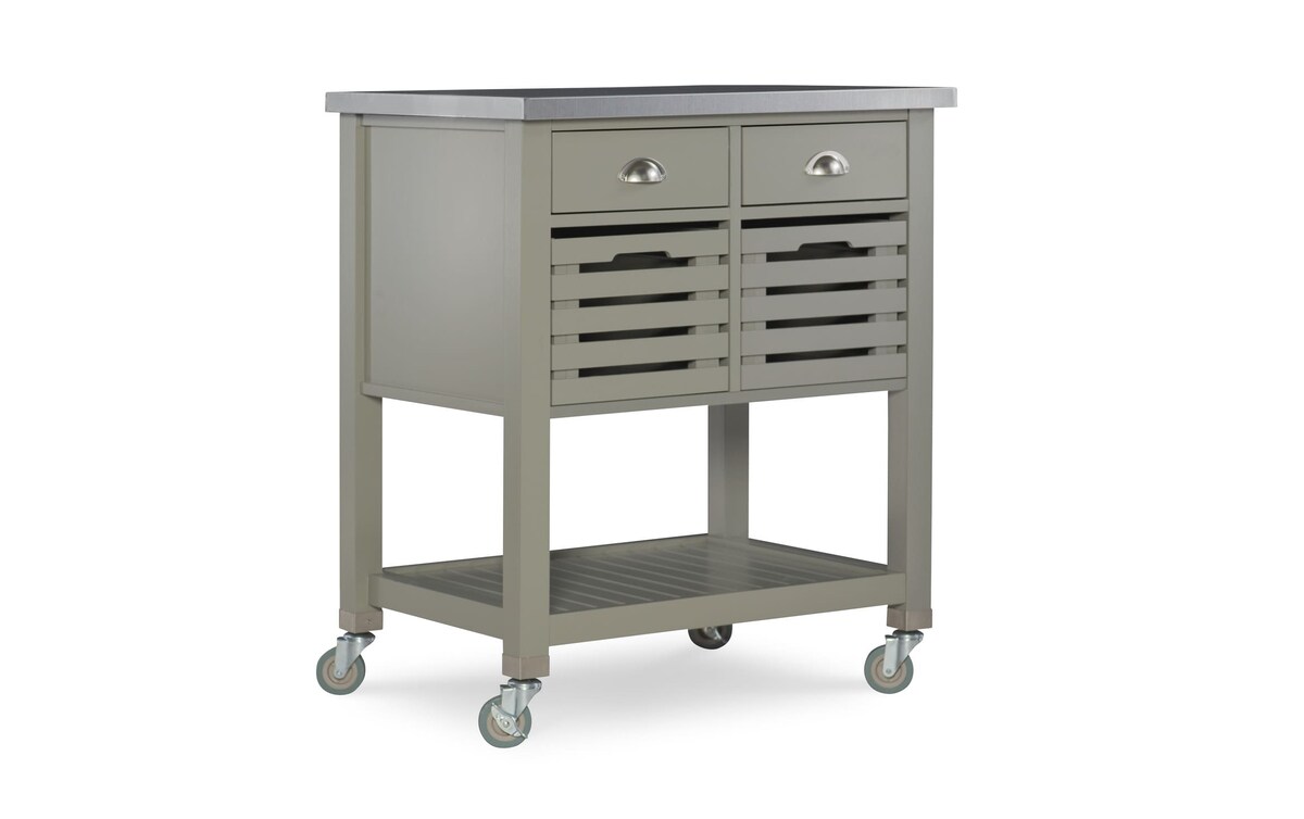 Elsa Wood Gray Kitchen Cart gray_finish