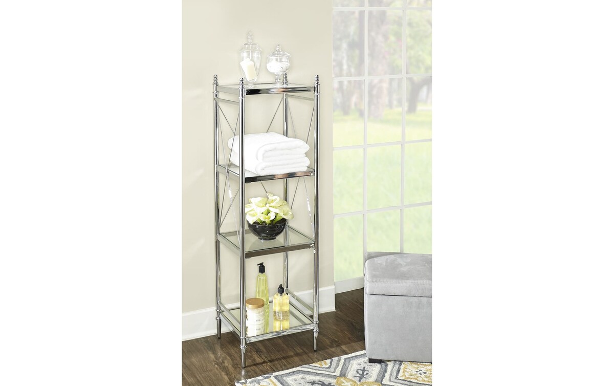 Larkin Chrome & Glass Four Tier Shelf chrome_finish