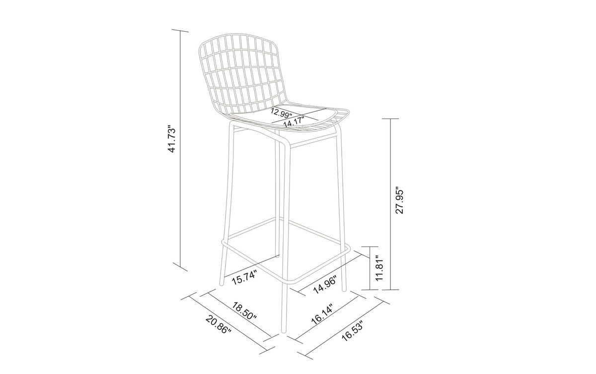 Azra White & Rose Gold Bar Stool white_color