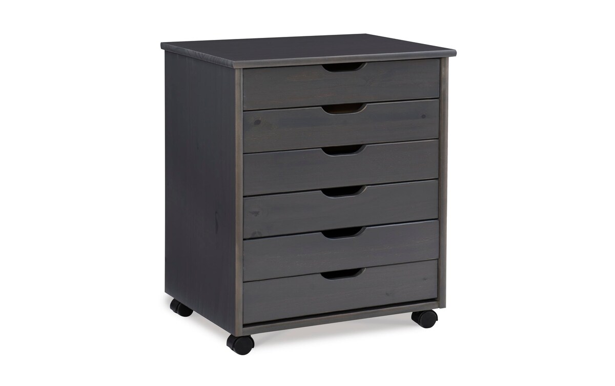 Edison Gray 6 Wide Drawer Rolling Cart gray_finish