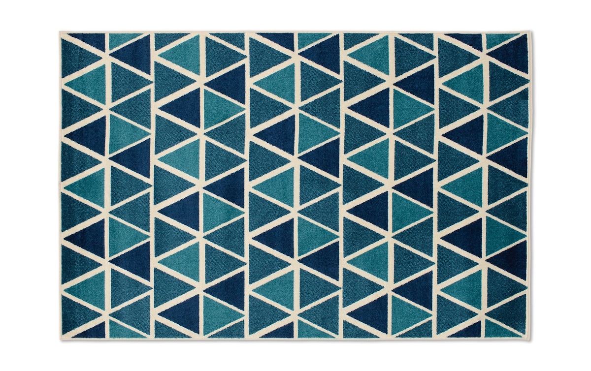 Try 7' x 10' Blue Geometric Indoor/Outdoor Rug Bob's Discount
