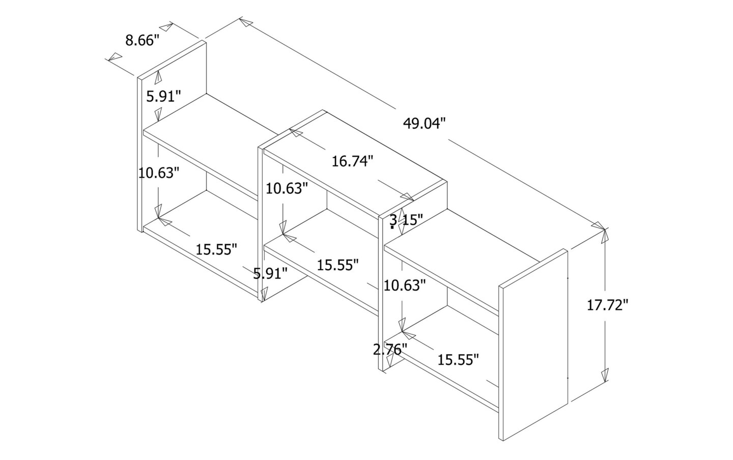 Claus Ivory Wall Shelves ivory_finish Bob's Discount Furniture