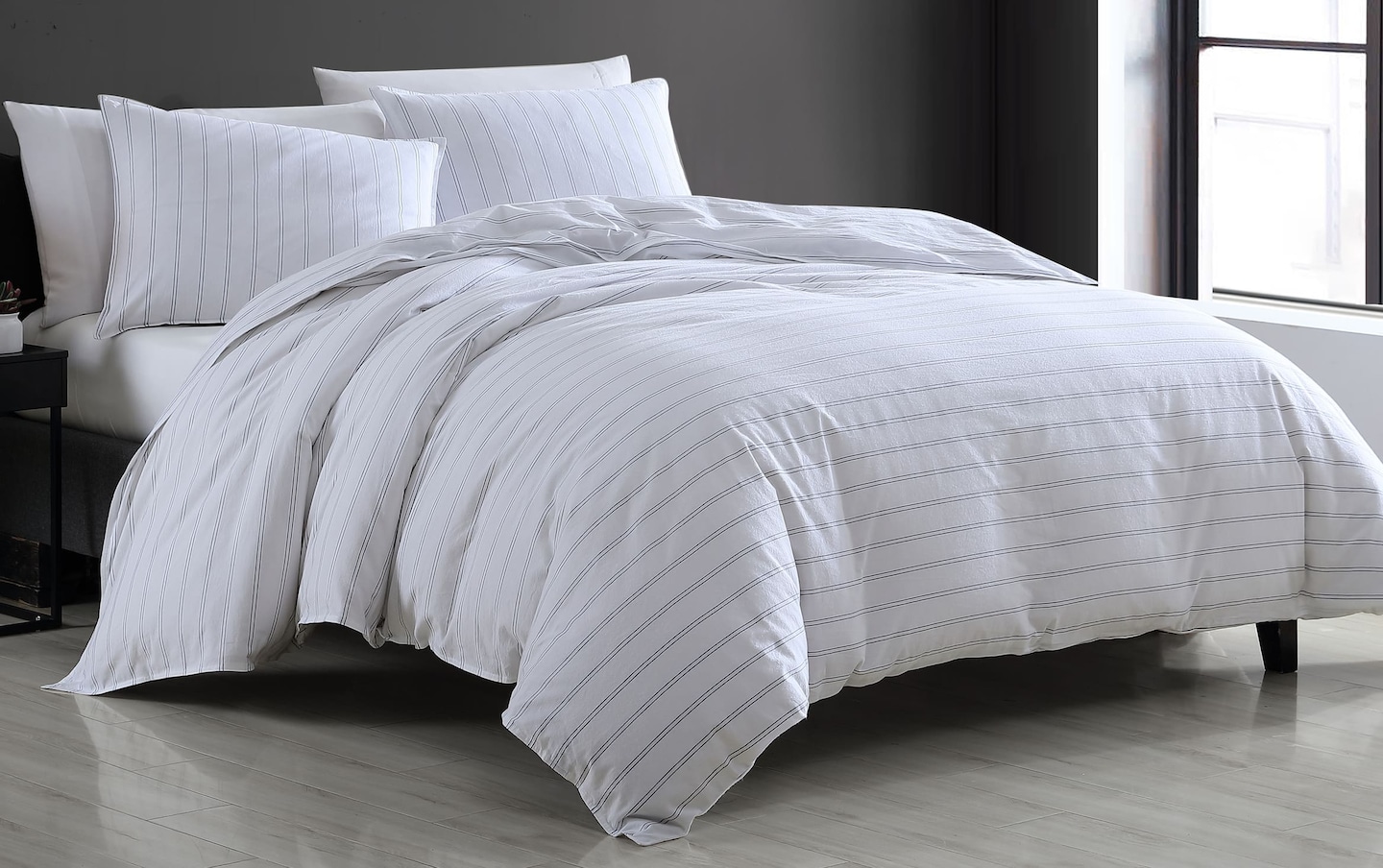 Vivian Queen White Striped 3 Piece Comforter Set | Bob's Discount ...