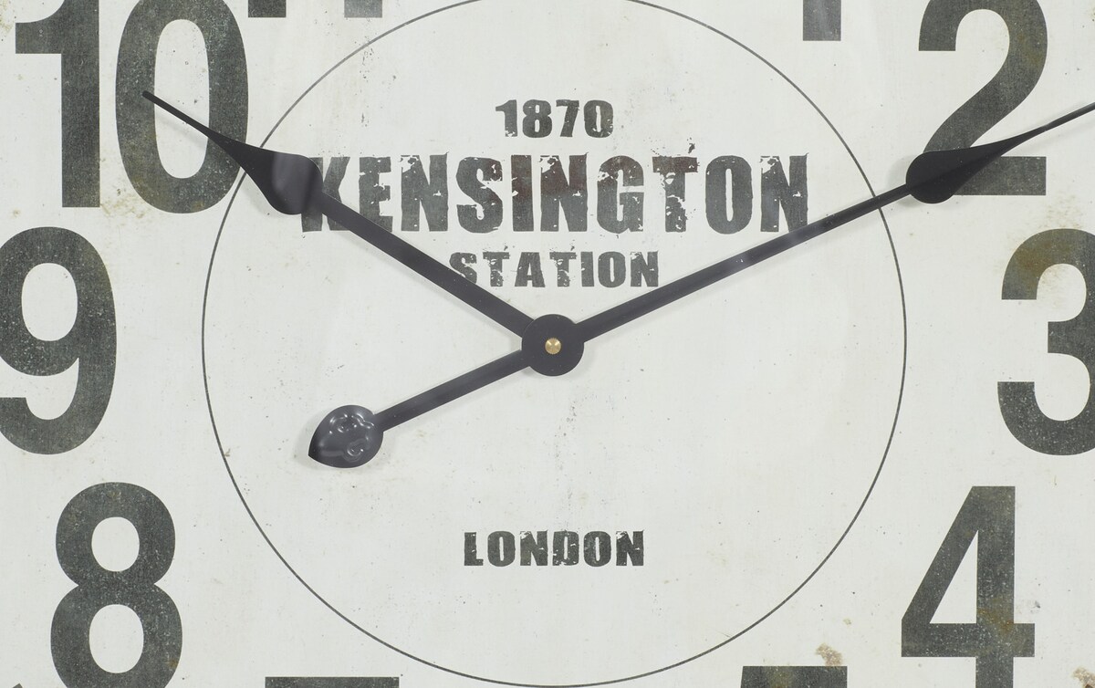 White Vintage Wall Clock white_finish Bob's Discount Furniture