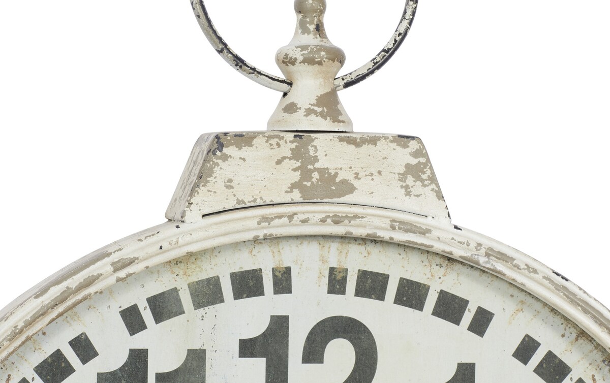 White Vintage Wall Clock white_finish Bob's Discount Furniture