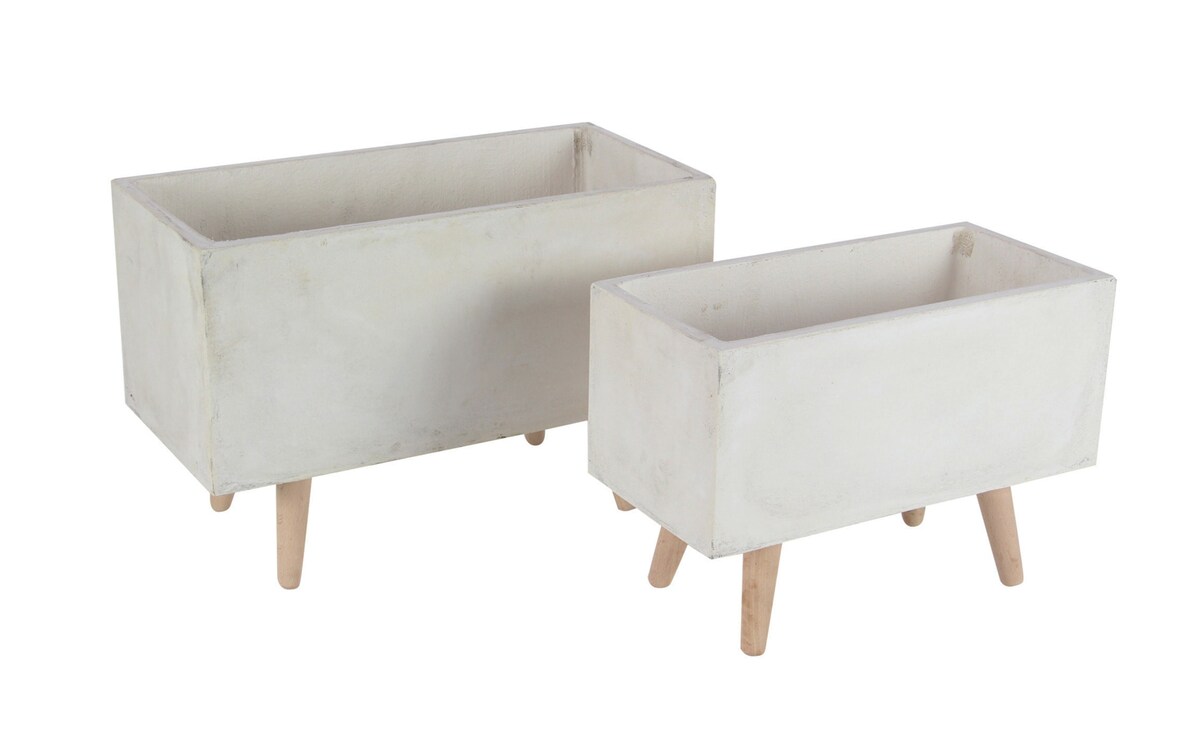 White Outdoor Planters (Set of 2) Bob's Discount Furniture & Mattress