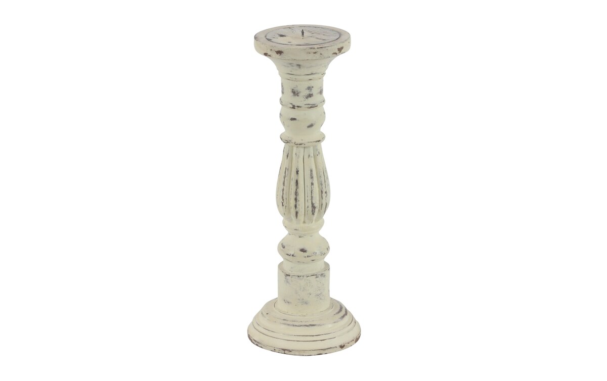 Set of 3 White Candlestick Holders white_finish
