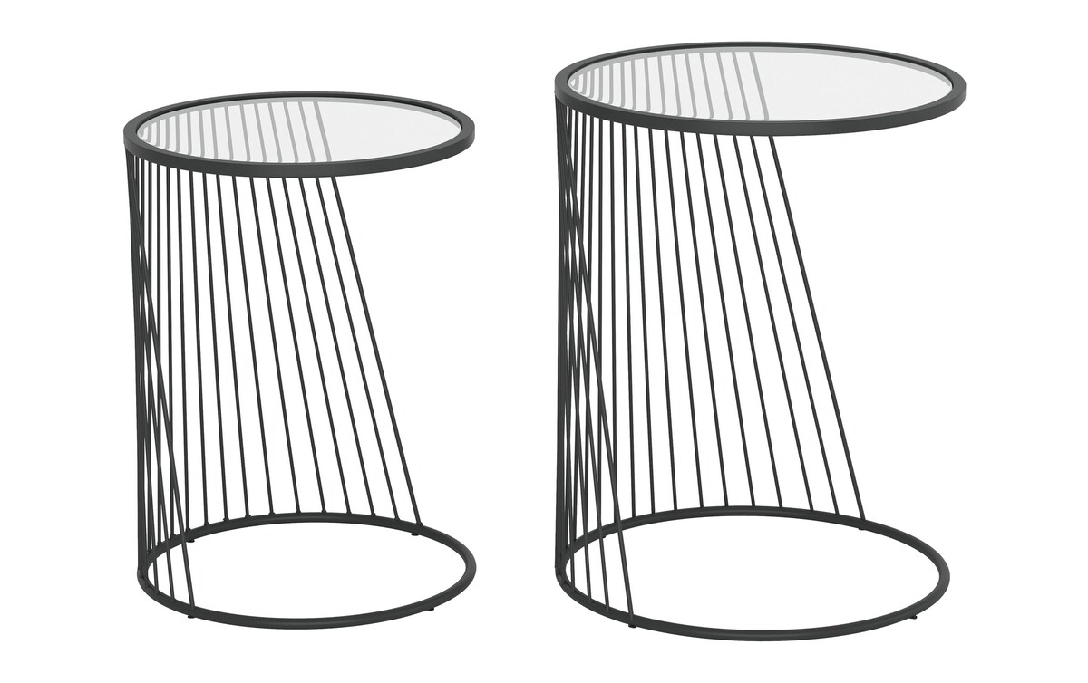 Aaron Black Round Nesting Table (Set of 2) Bob's Discount Furniture