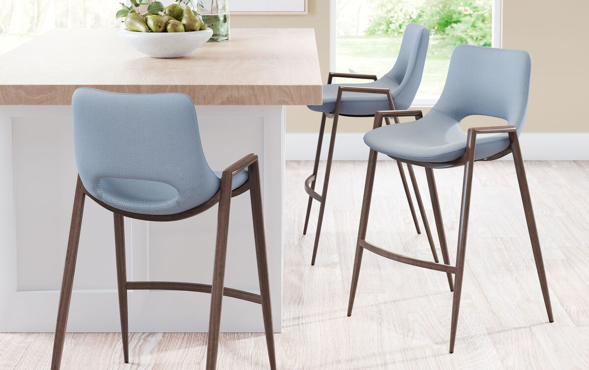Set of 2 Diego Gray Counter Stools gray_color